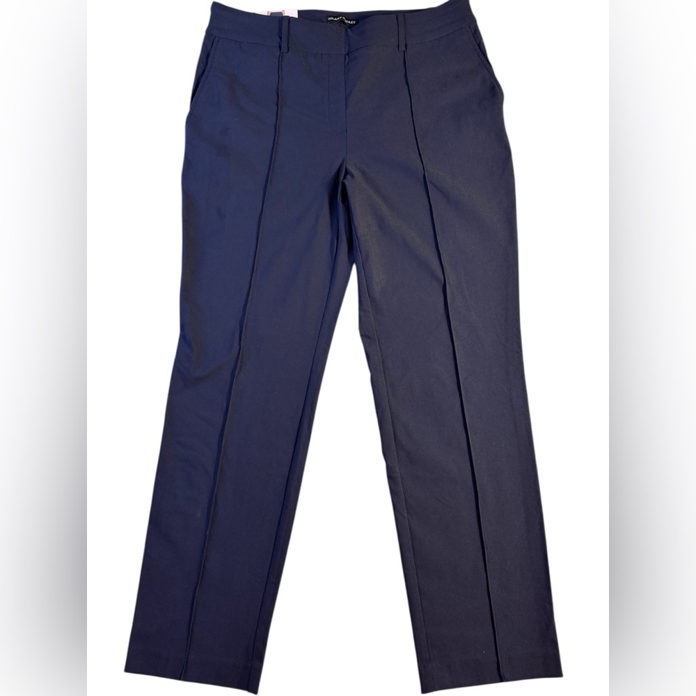 Hillary Radley Navy Blue Slim Leg Pull-On Pants Size L NWT